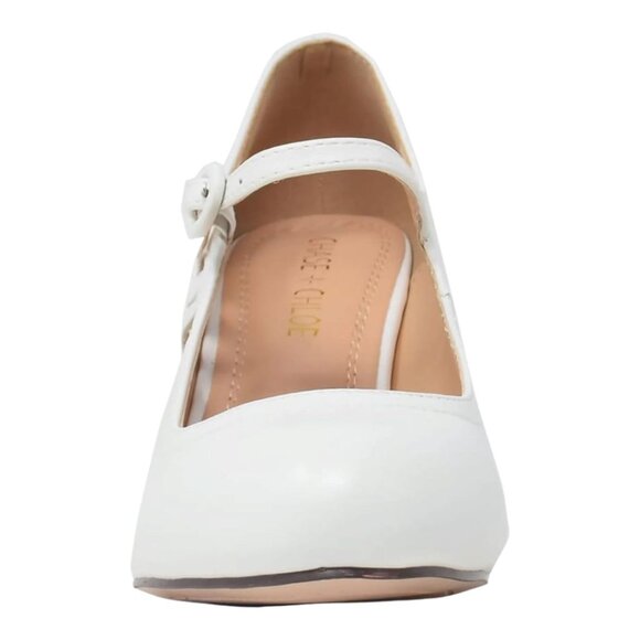 New Chase & Chloe Kimmy-21 Mary Jane Heels - Color: White PU - Size: 6 (22.5 cm) - Picture 4 of 9